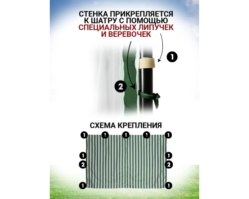 Стенка для тента на молнии S4131