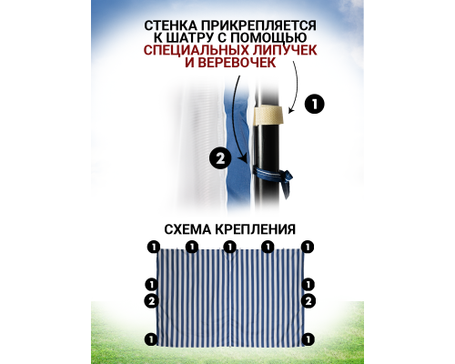Стенка для тента на молнии S4141